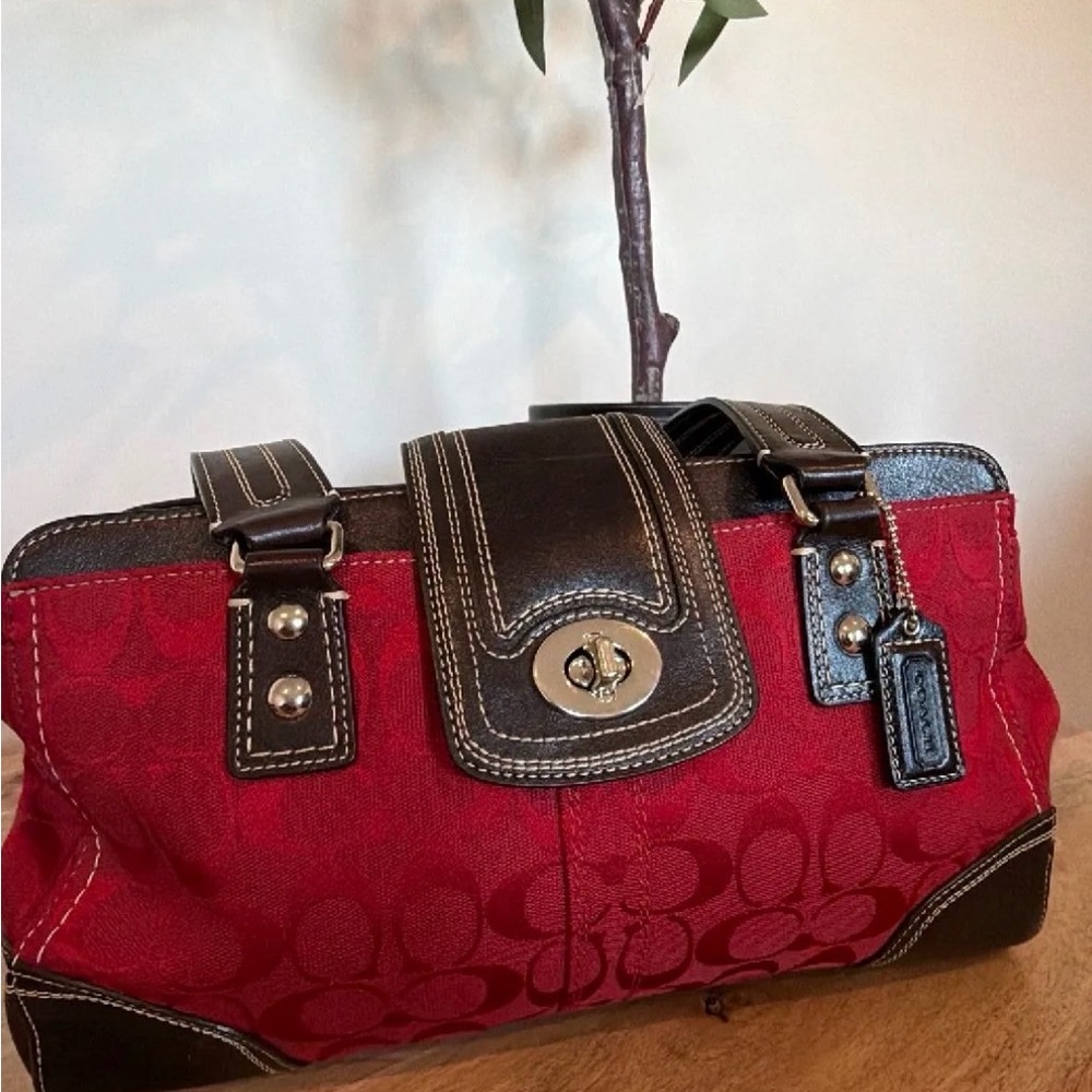 COACH BUNDLE Cherry Red Stachel Bag Set - Picture 2 of 8